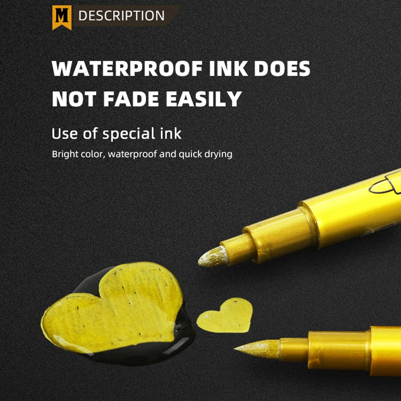 Metallic Marker Pen Set Gold S - Whiteboard Marker Set review and price