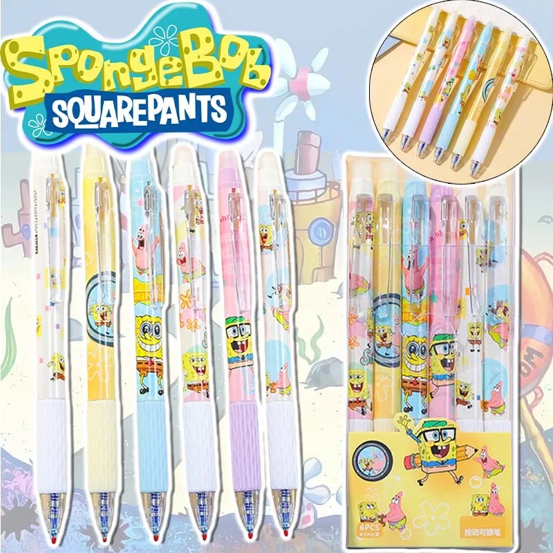 6Pcs/Set SpongeBob Kawaii Eras - Gel Ink Pen Set review and price