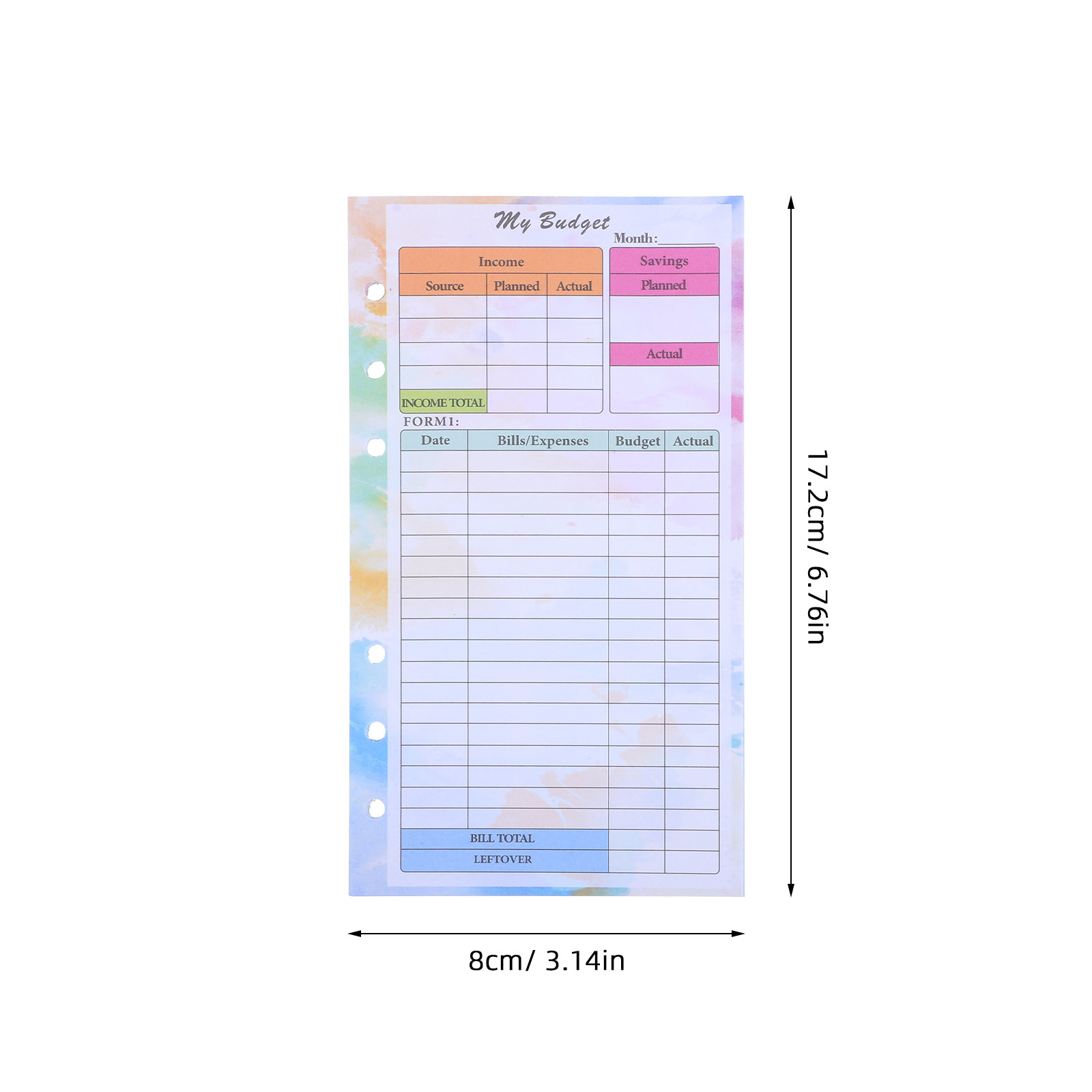 14Sheets A6 Refillable Budget  - Planner Weekly Budget review and price