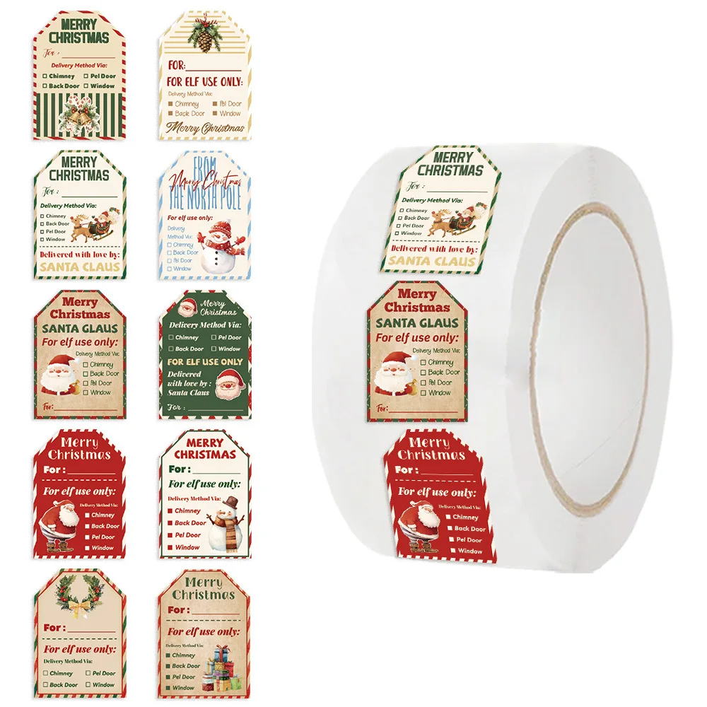 500Pcs Christmas Stickers Roll - Label Printer Tape review and price