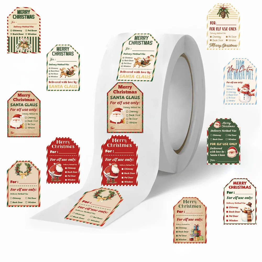 500Pcs Christmas Stickers Roll - Label Printer Tape review and price