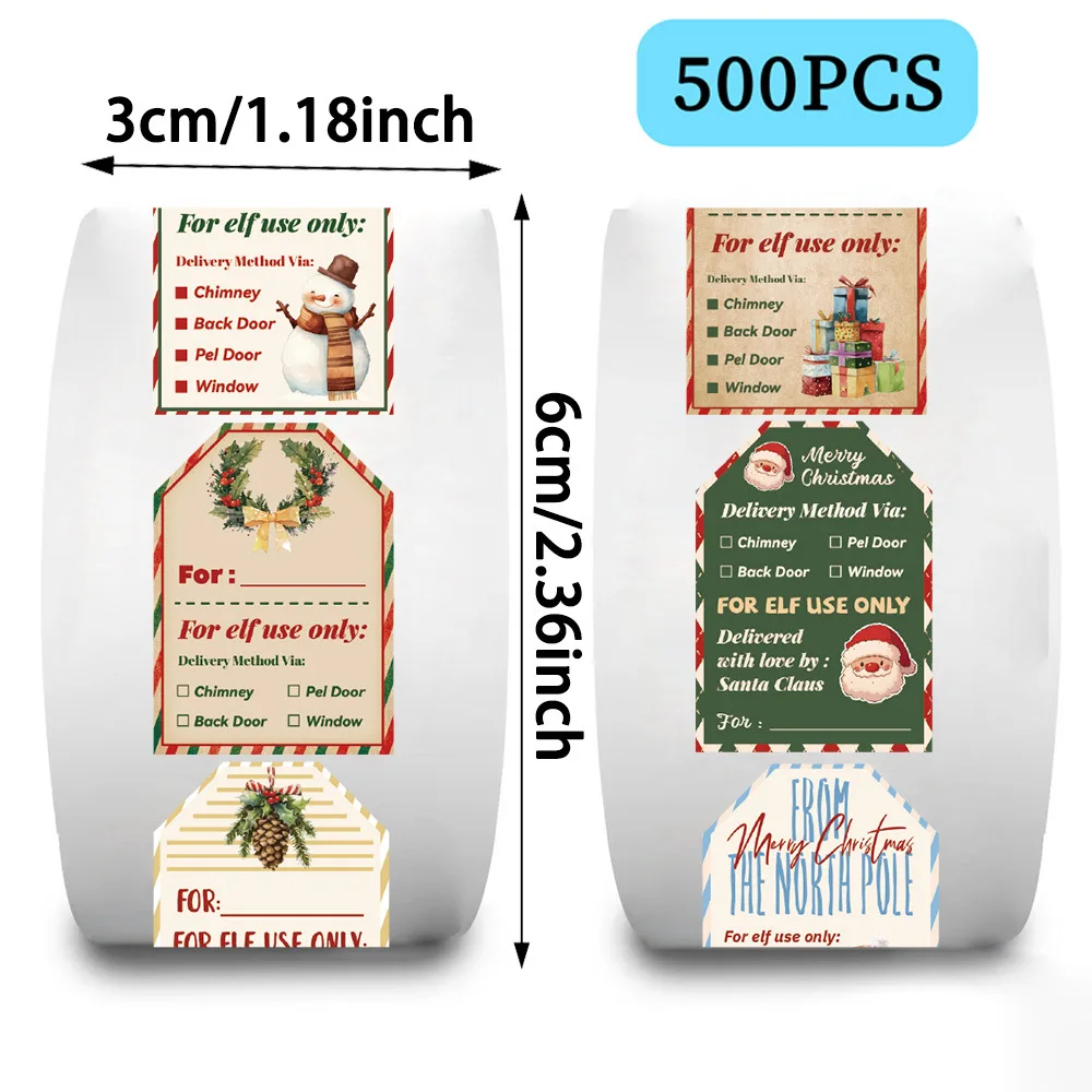 500Pcs Christmas Stickers Roll - Label Printer Tape review and price
